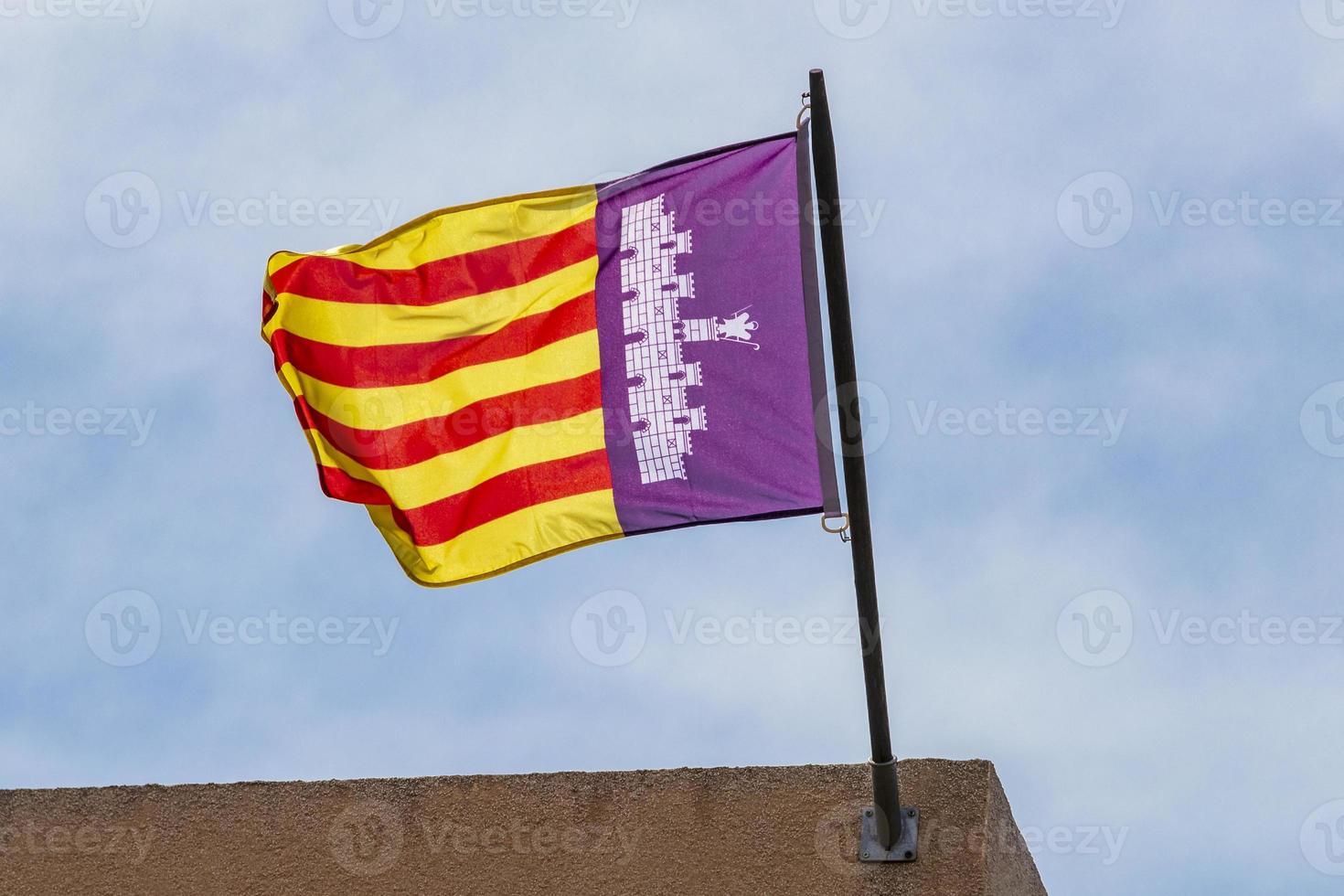 Mallorcas flagga i Mallorca, Spanien. foto