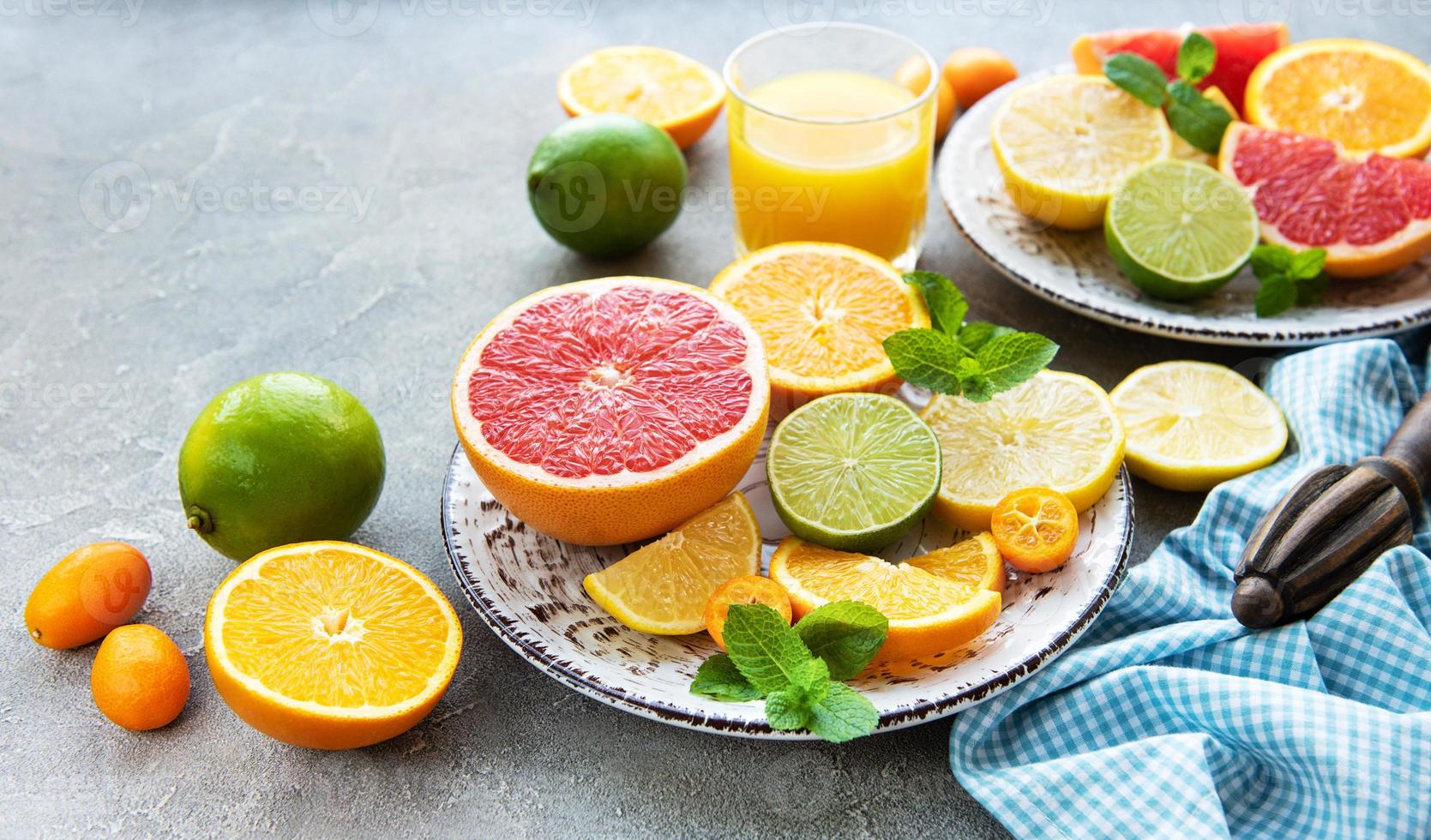 färska citrusfrukter foto