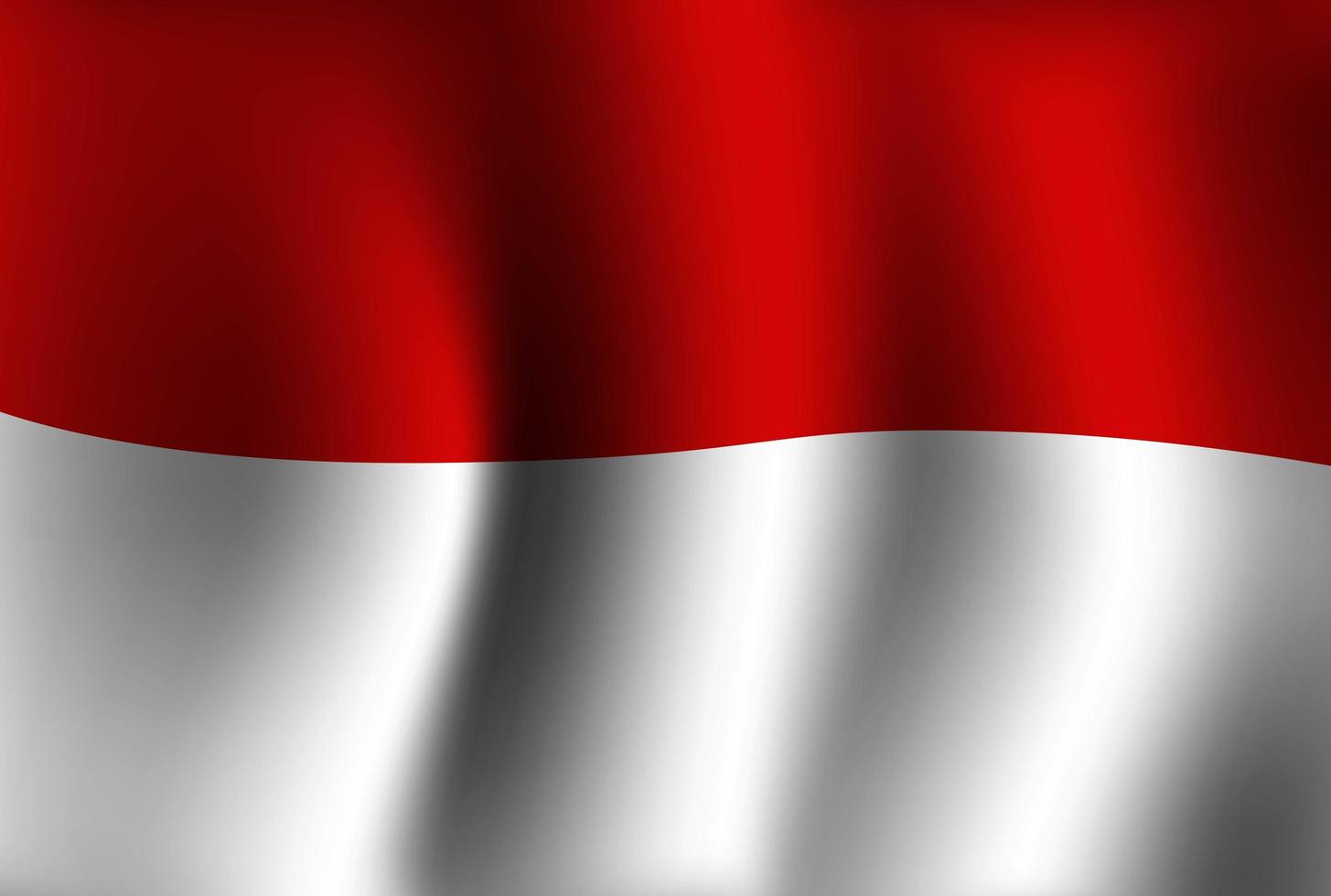 Indonesiens flagga 3d vektor bakgrund, röda och vita flaggor foto