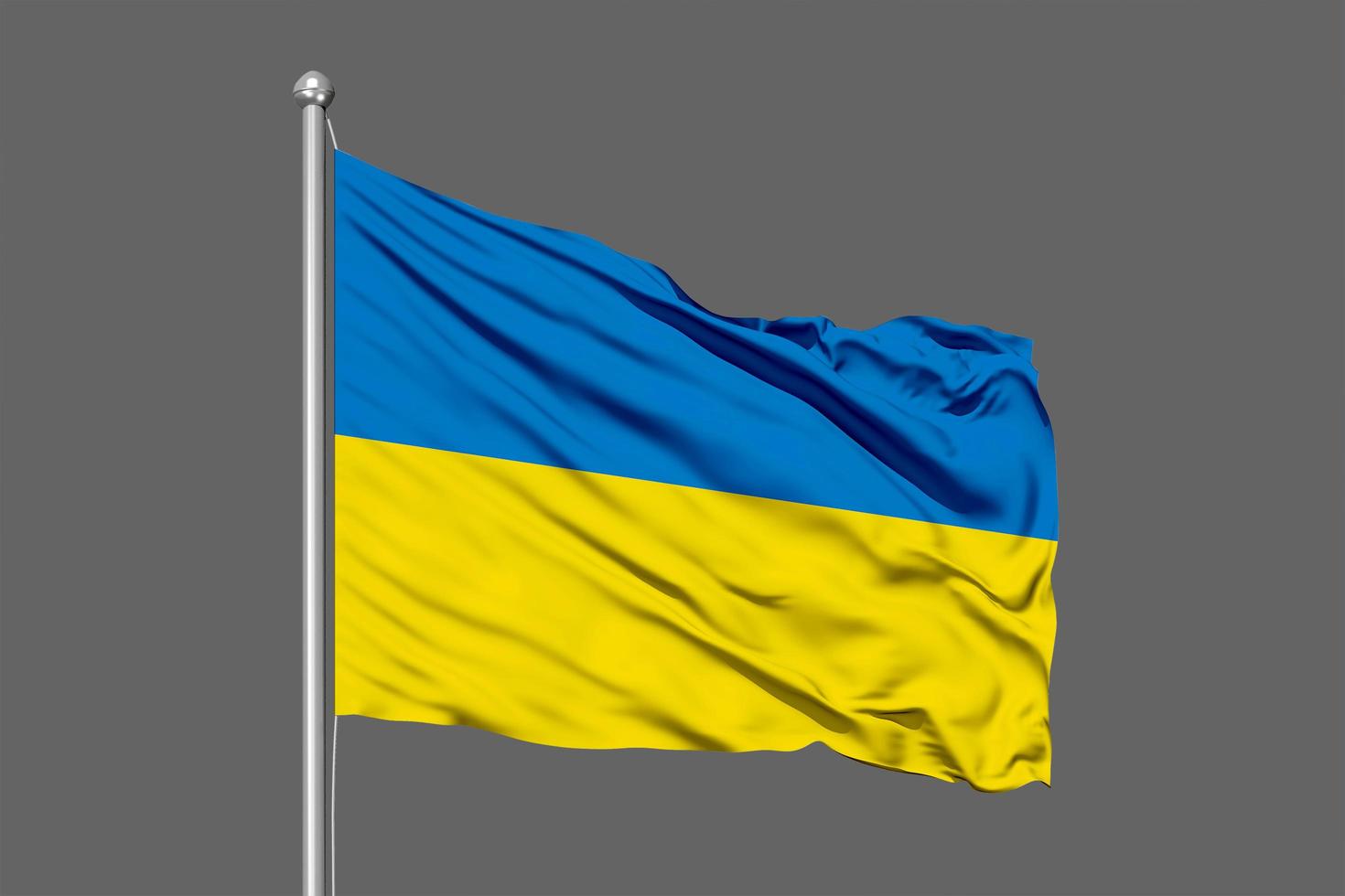 Ukraina viftande flagga illustration på grå bakgrund foto