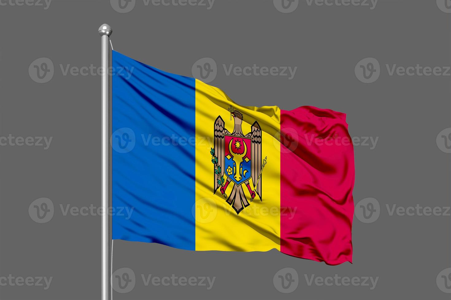 moldavien viftande flagga illustration på grå bakgrund foto