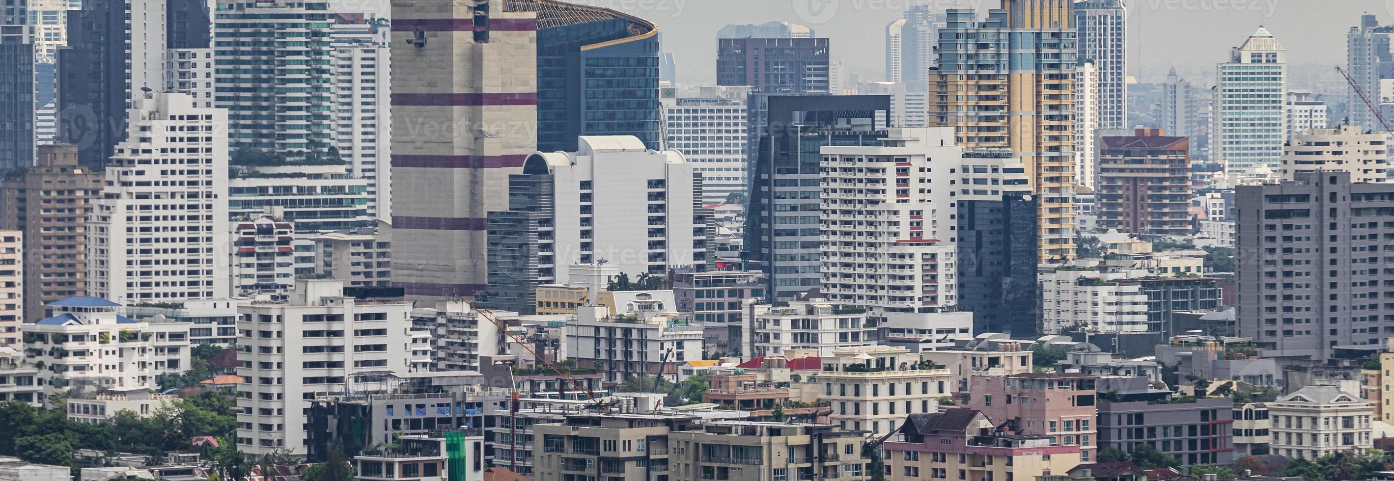 bangkok city panorama skyskrapa stadsbilden i Thailands huvudstad. foto