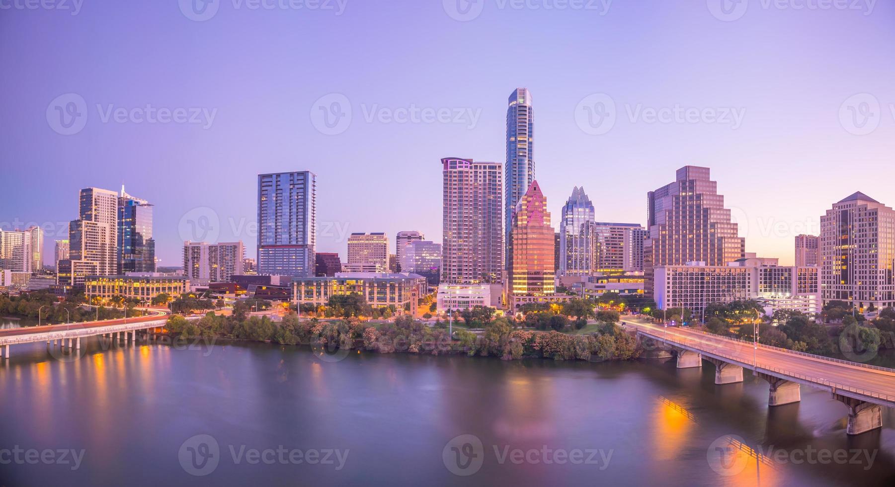 centrala skyline av austin, texas foto