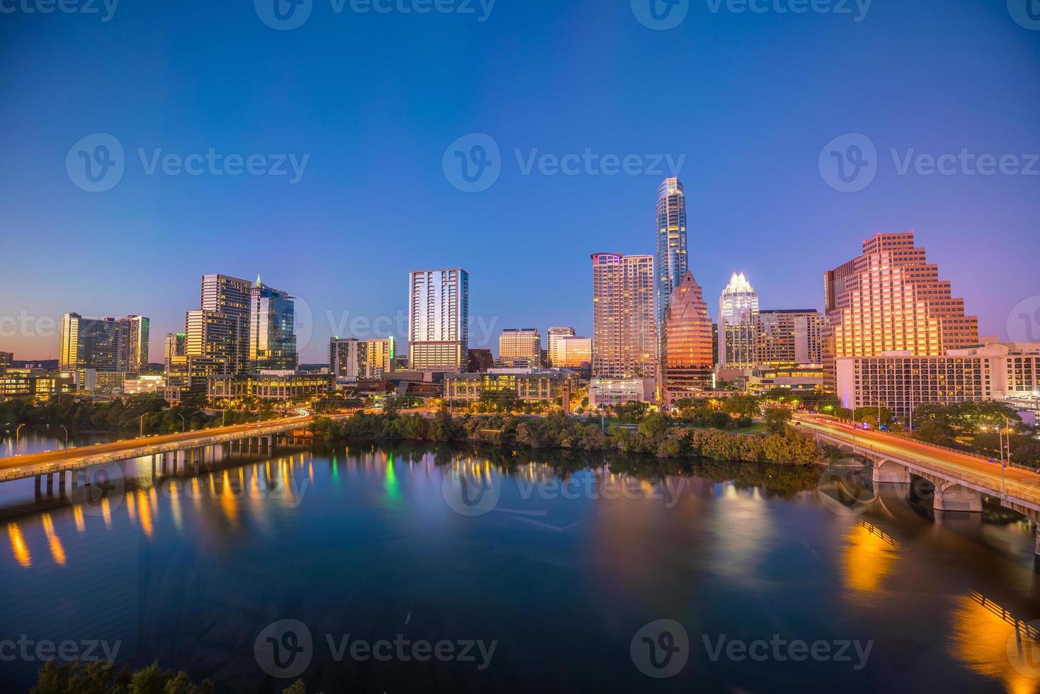 centrala skyline av austin, texas foto