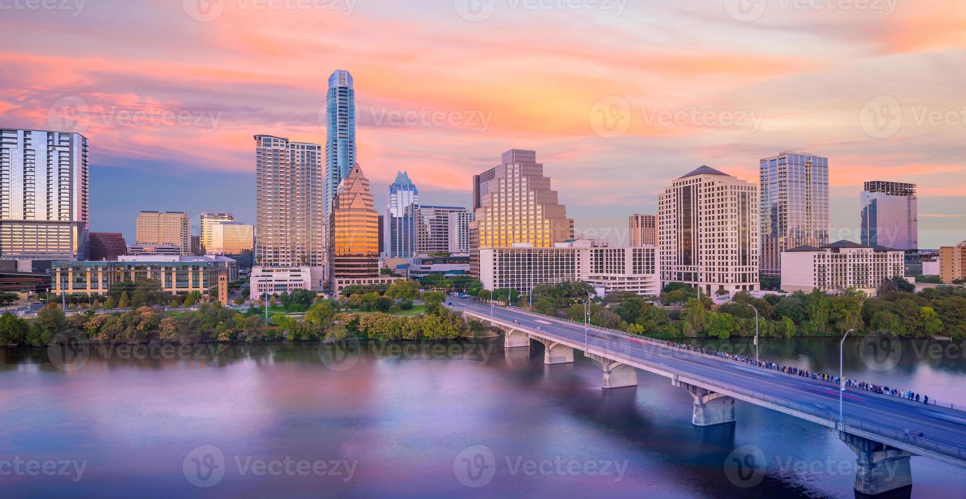 centrala skyline av austin, texas foto