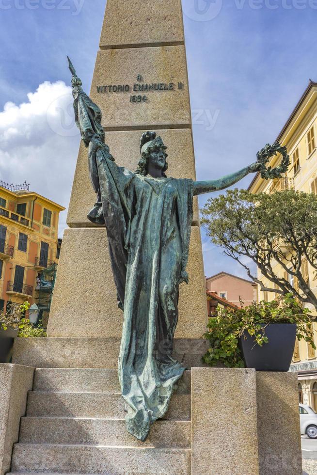 monument till Victor Emmanuel II i Santa Margherita Ligure, Italien foto