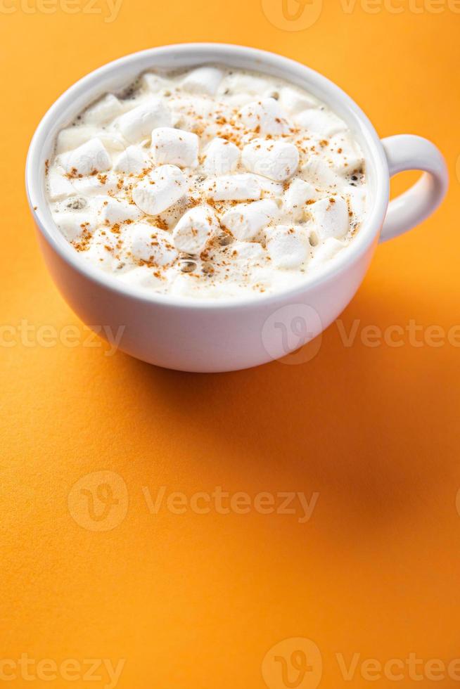 kakao med marshmallows varmt kaffe dryck söt dryck foto