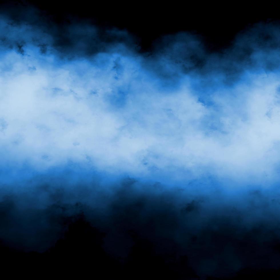 dimma överlägg ljusblå vit rök swirl damm effekt partikel ånga konsistens med abstrakt grunge dimma rök mönster på svart. foto