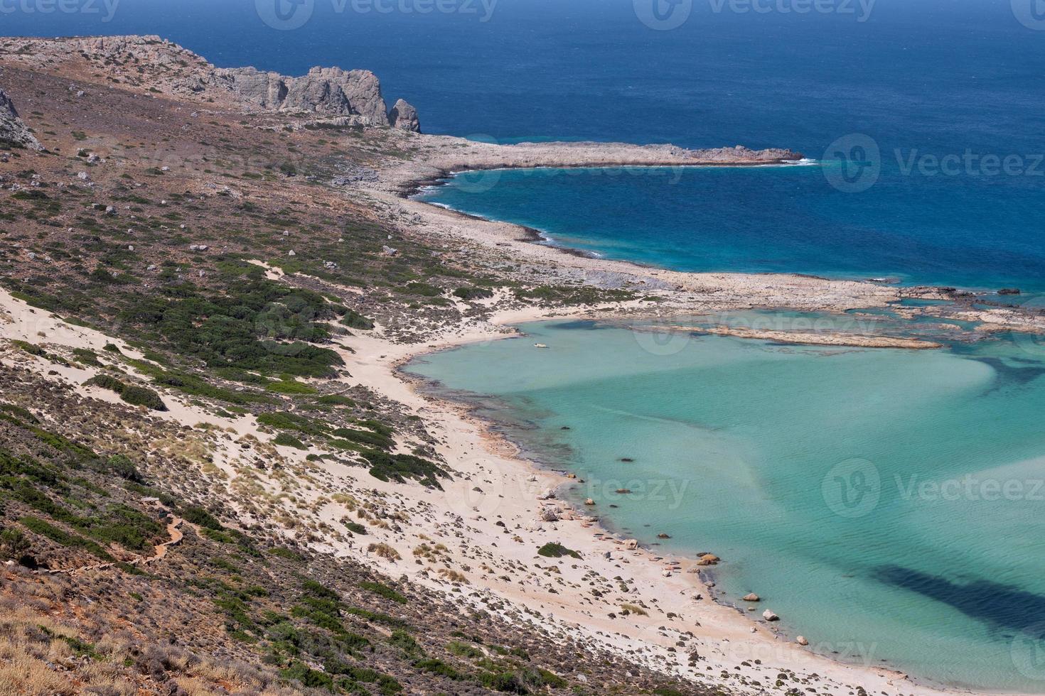 strand i balos lagun på den västra sidan av ön Kreta, Grekland. foto