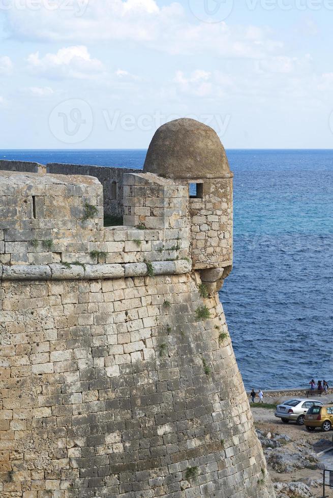 tornet i Fortezza av Rethymno. Fortezza är citadellet i staden Rethymno på Kreta, Grekland. foto