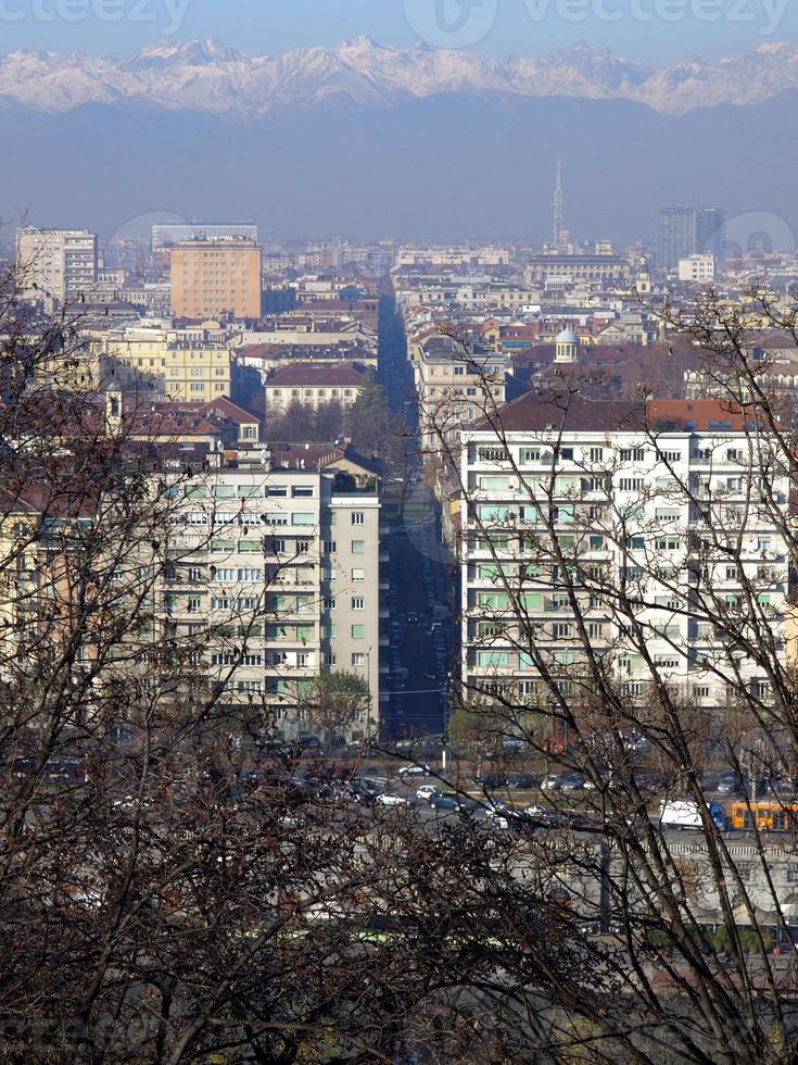 Flygfoto över turin foto