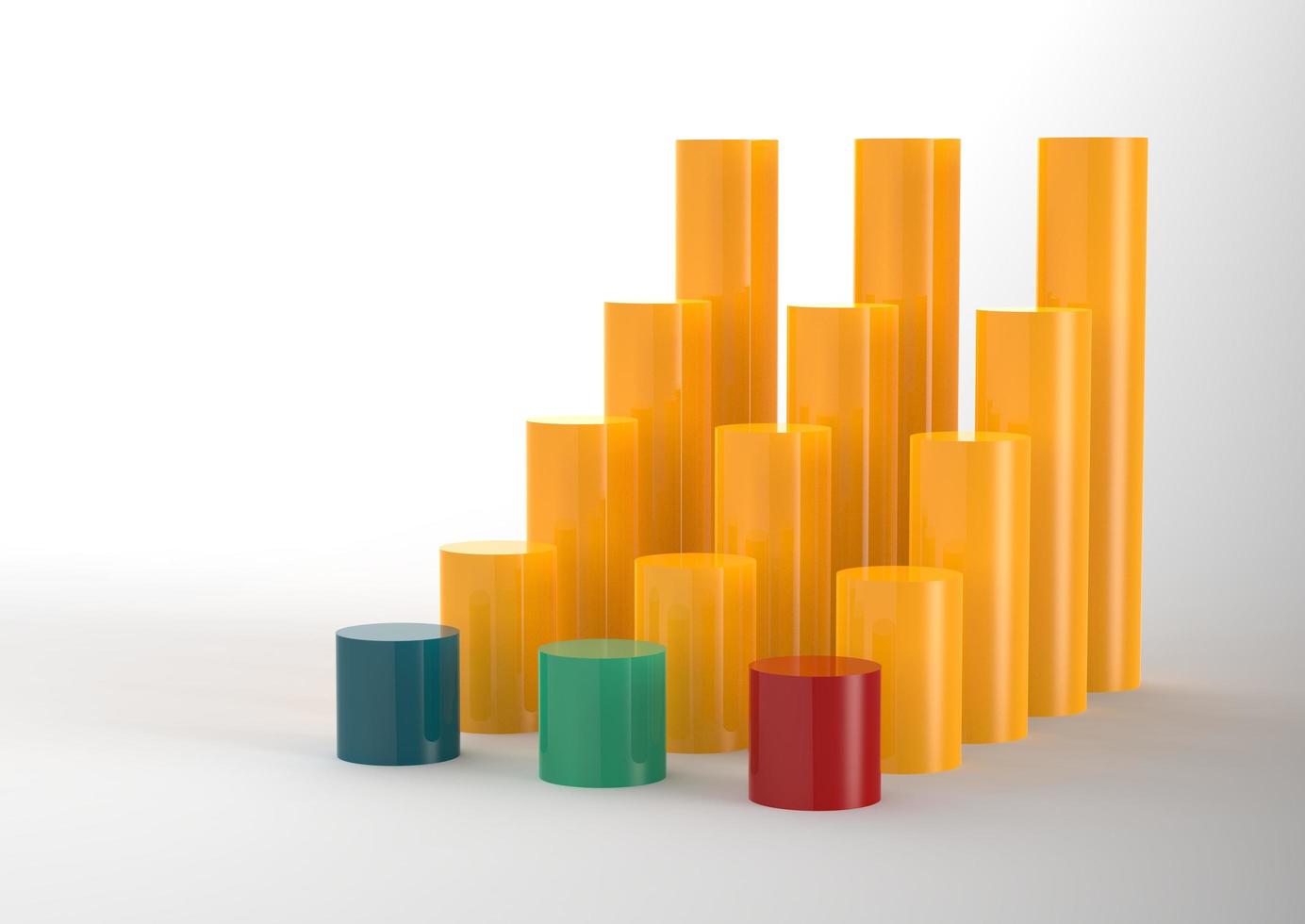 3D stapeldiagram och diagramtillväxt som koncept foto