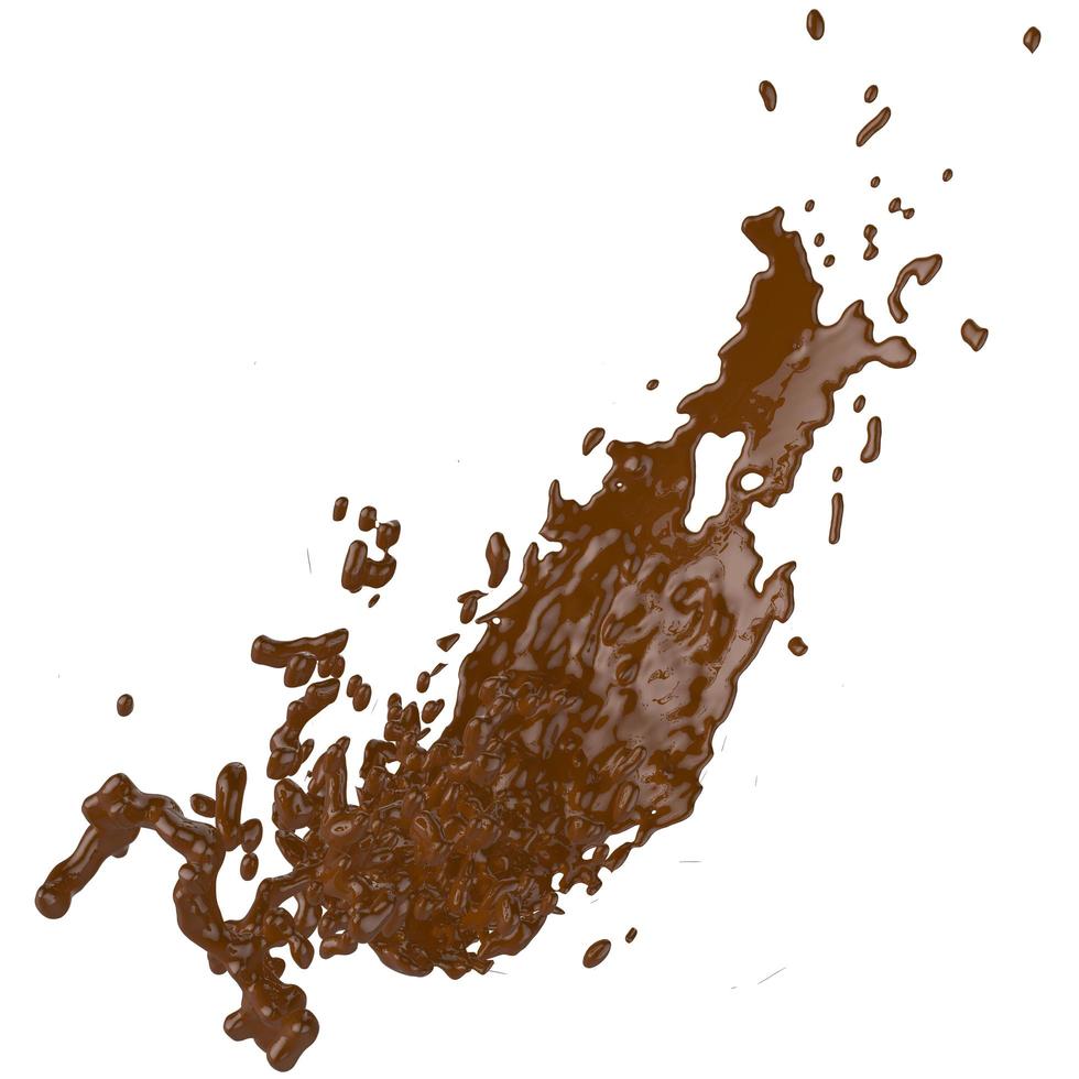 närbild stänk av brun varm choklad 3d foto
