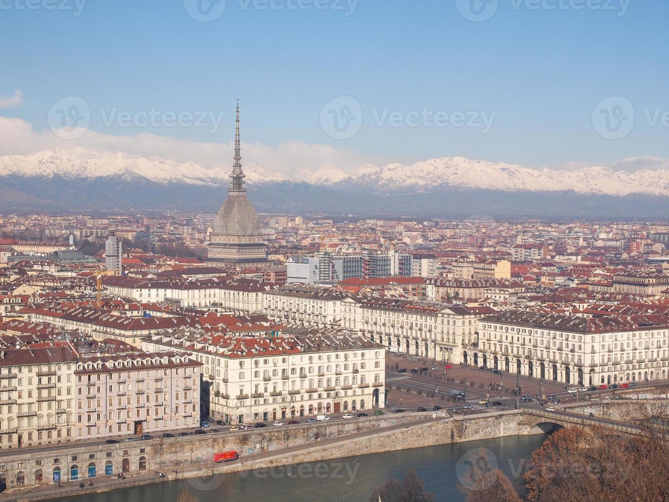 Flygfoto över turin foto