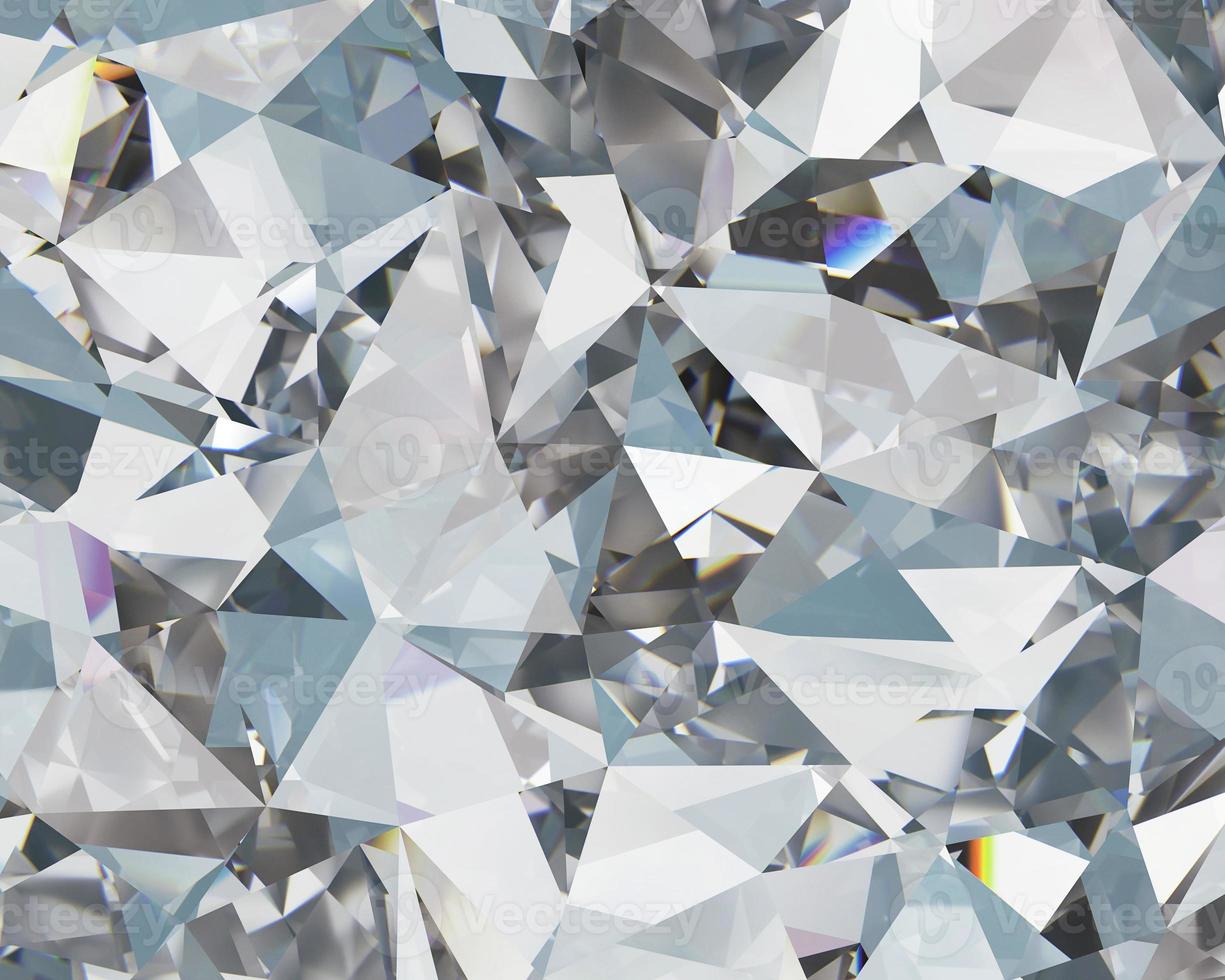 realistisk diamant kristall med frätande närbild textur bakgrund 3d-rendering foto