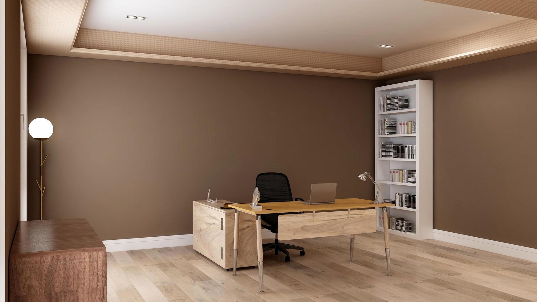 3D gör kontorschef minimalistiskt rum foto