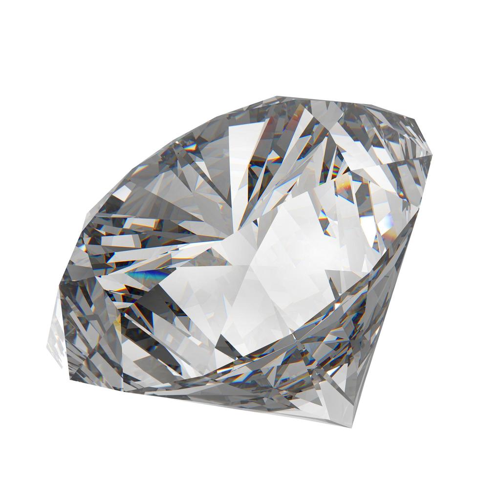 diamant på vit 3d foto