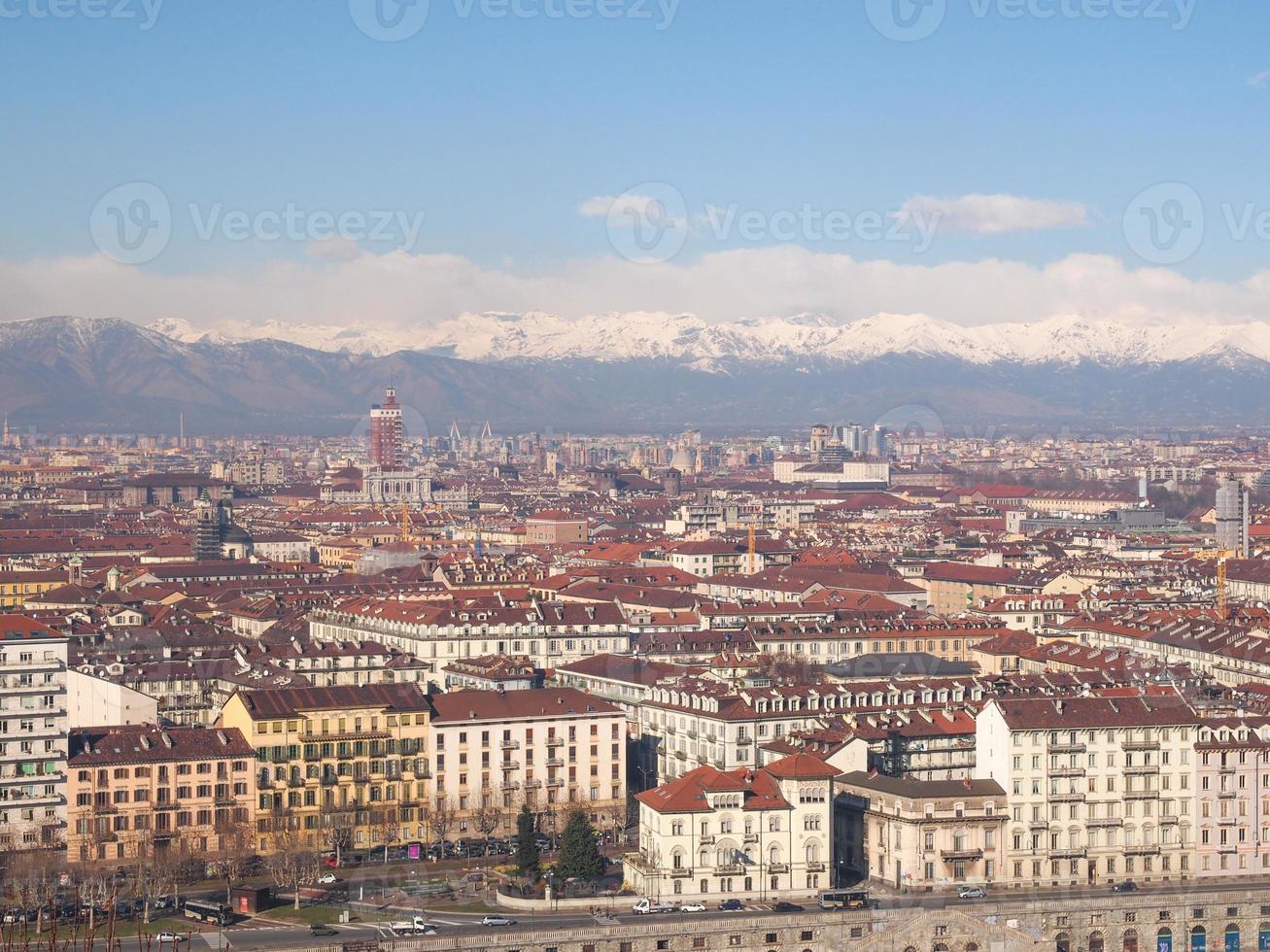 Flygfoto över turin foto