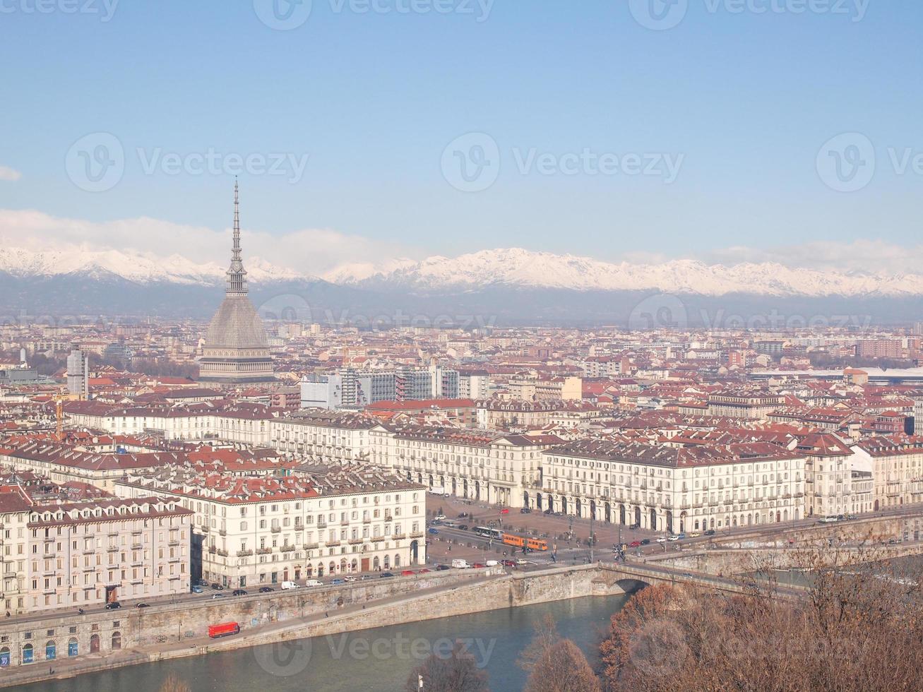 Flygfoto över turin foto