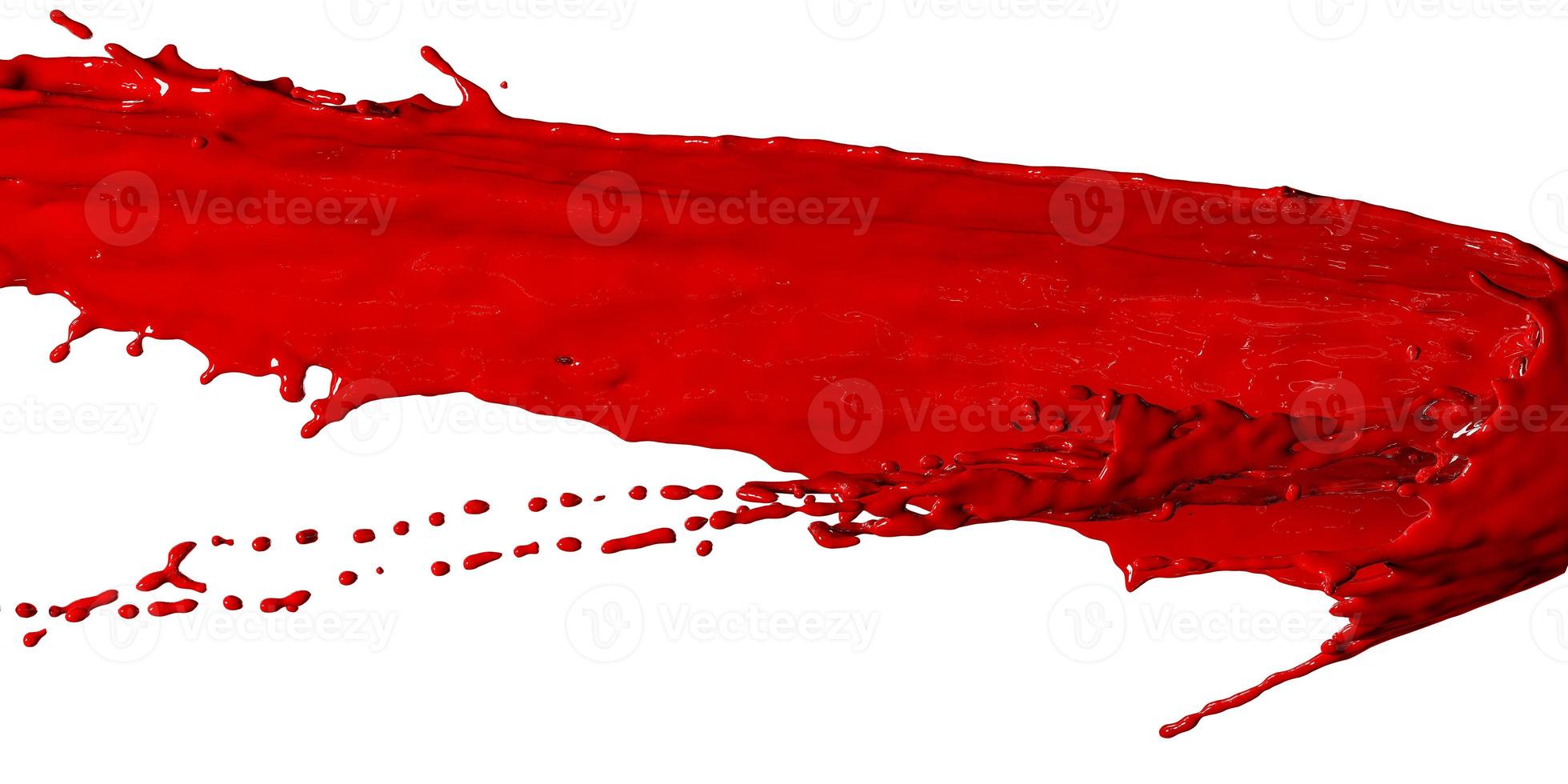 den röda vätskan stänkte som blod, abstrakt bakgrund. 3d-rendering foto