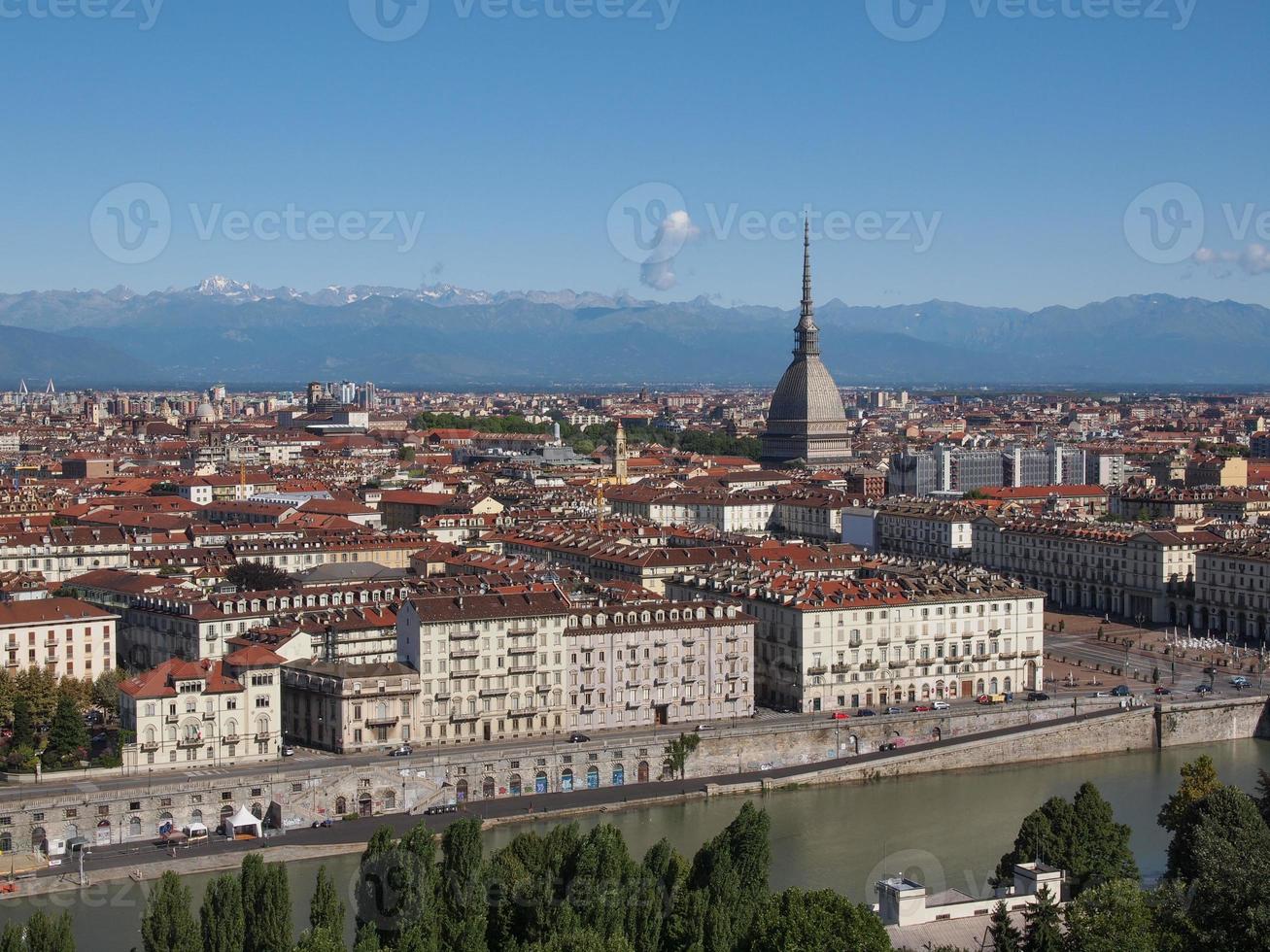 Flygfoto över turin foto