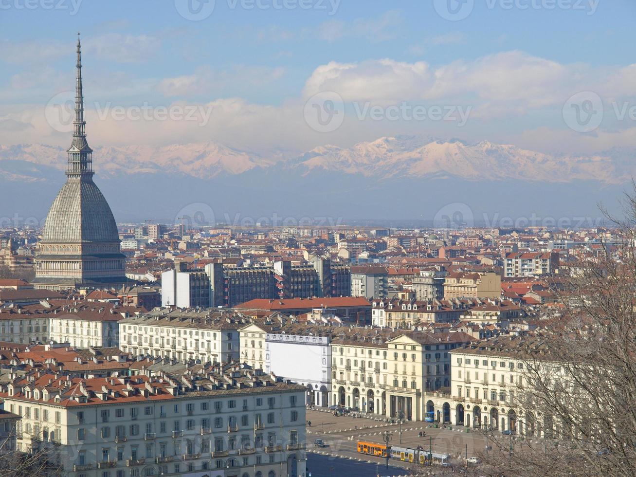 Flygfoto över turin foto