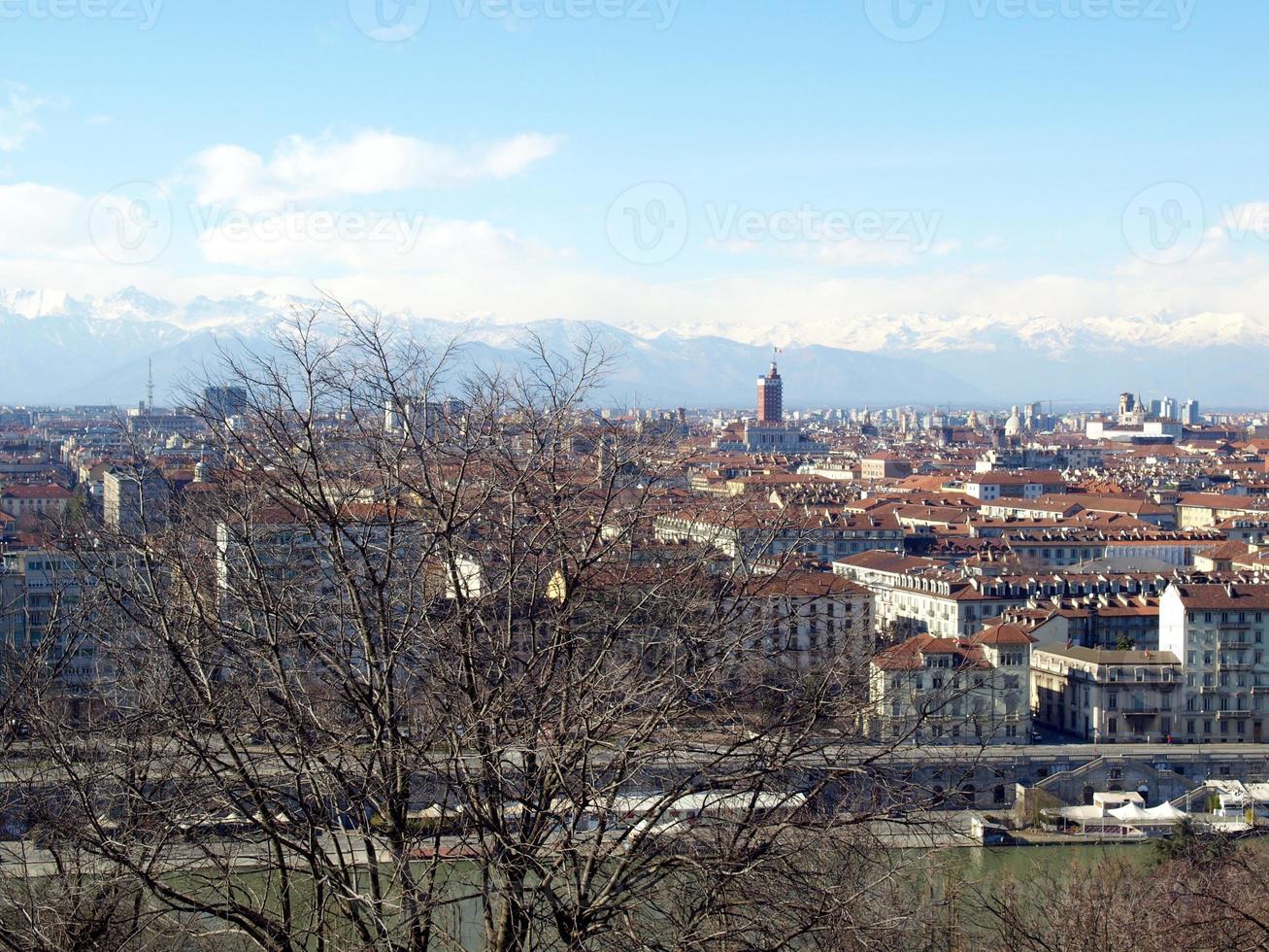 Flygfoto över turin foto