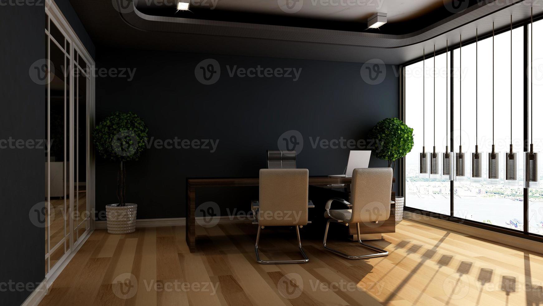 3D-rendering modernt rum för affärskontorschef foto