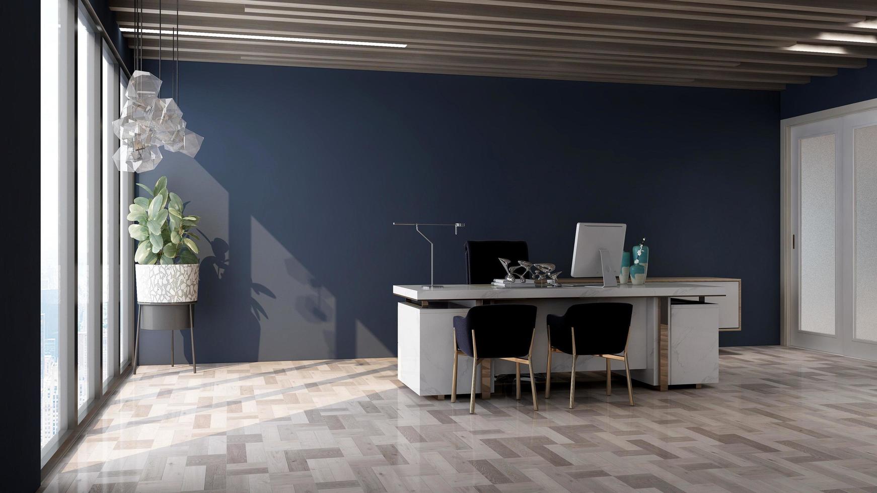 3D-rendering modernt rum för affärskontorschef foto