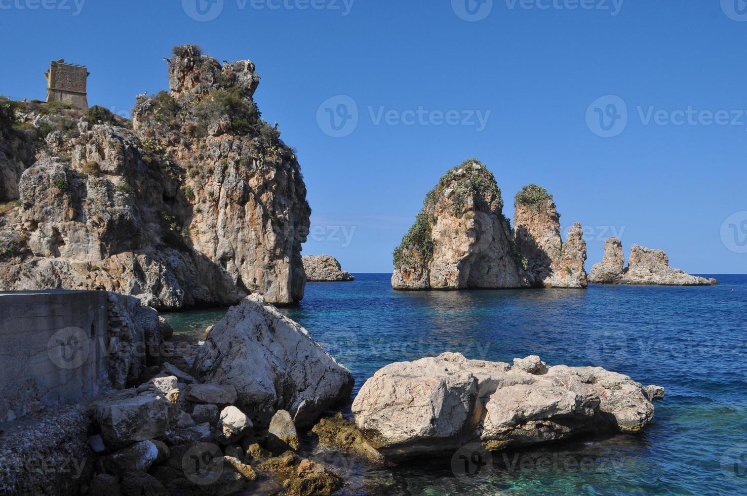 scopello-stranden i castellammare del golfo foto