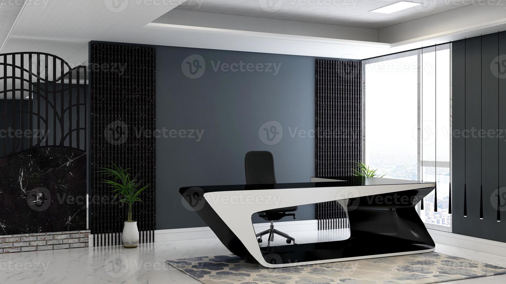 3D-rendering modern reception mockup - modernt mottagningsrum inredningskoncept foto