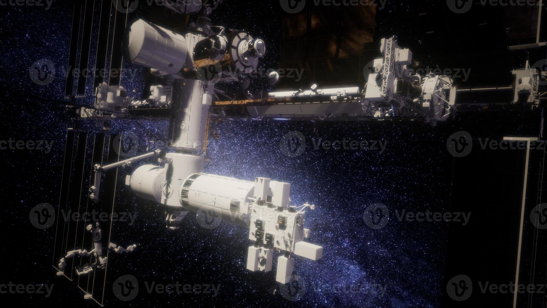 internationell rymdstation i yttre rymden foto