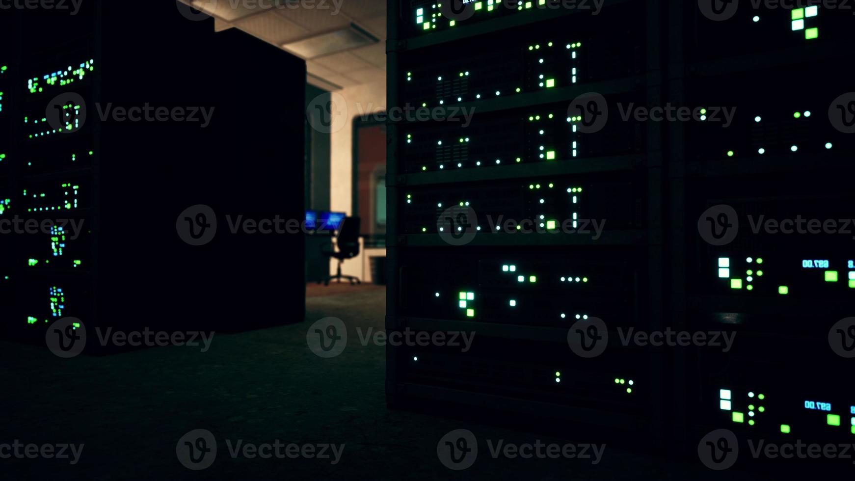 modernt serverrum med superdatorer ljus foto