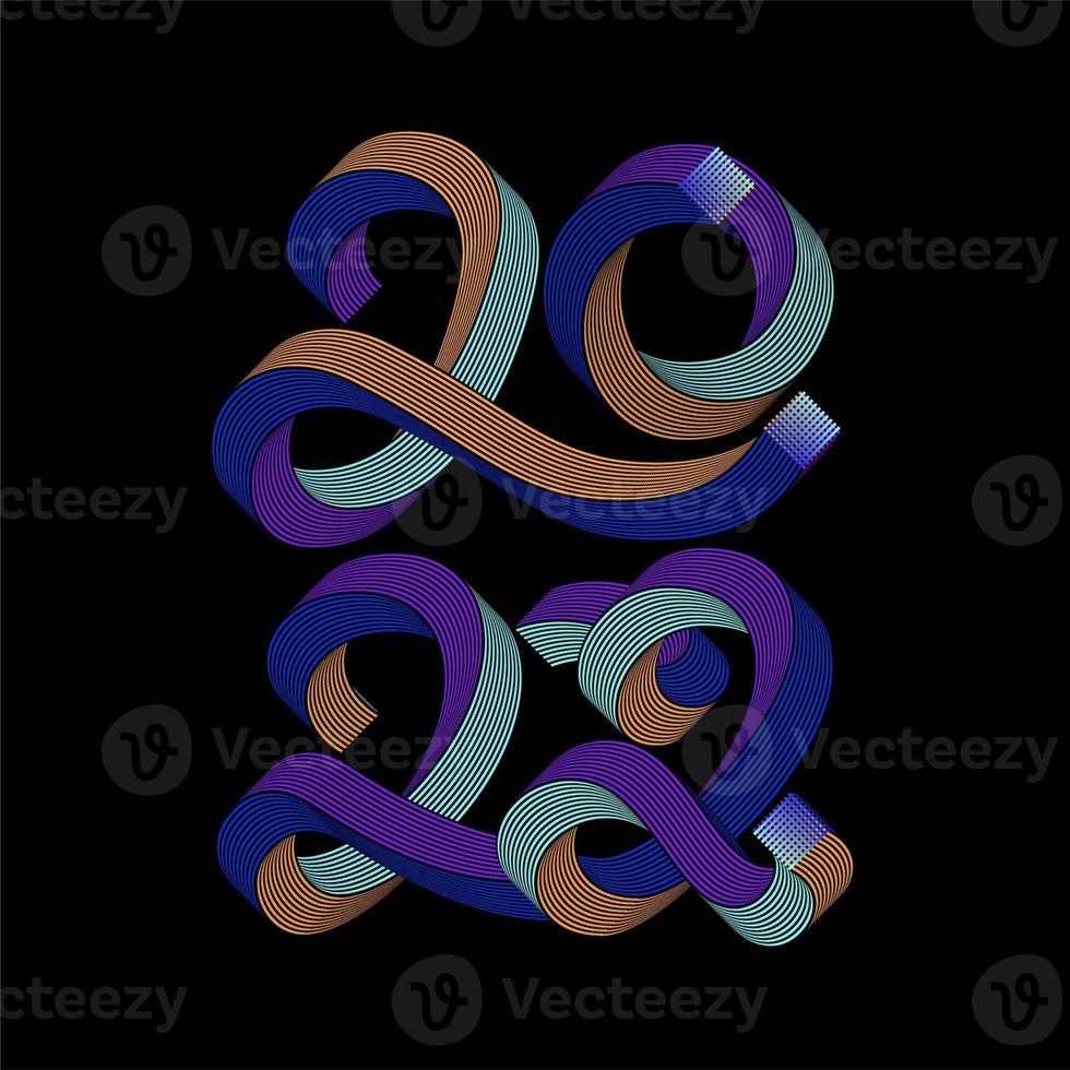 2022 nummer vektorillustration. typografidesign av det nya året. foto