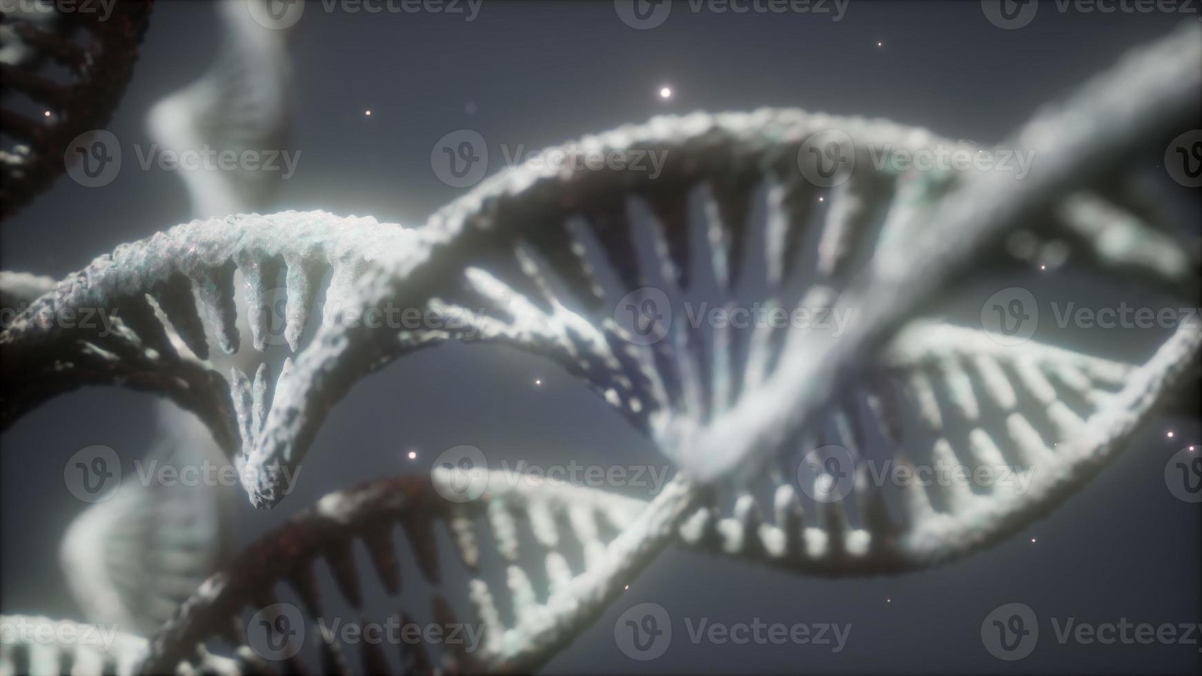 dubbel spiralstruktur av DNA-sträng närbild animering foto