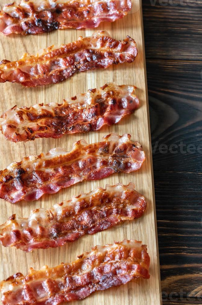 stekta baconstrimlor foto