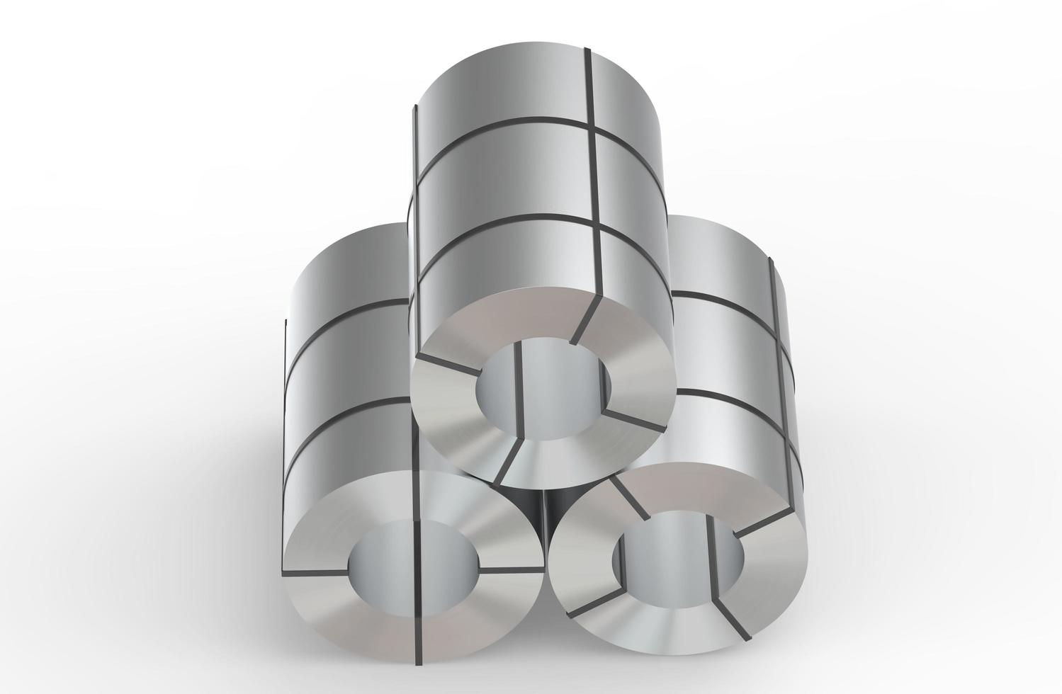industriella stål aluminium cylindrar 3d illustration foto