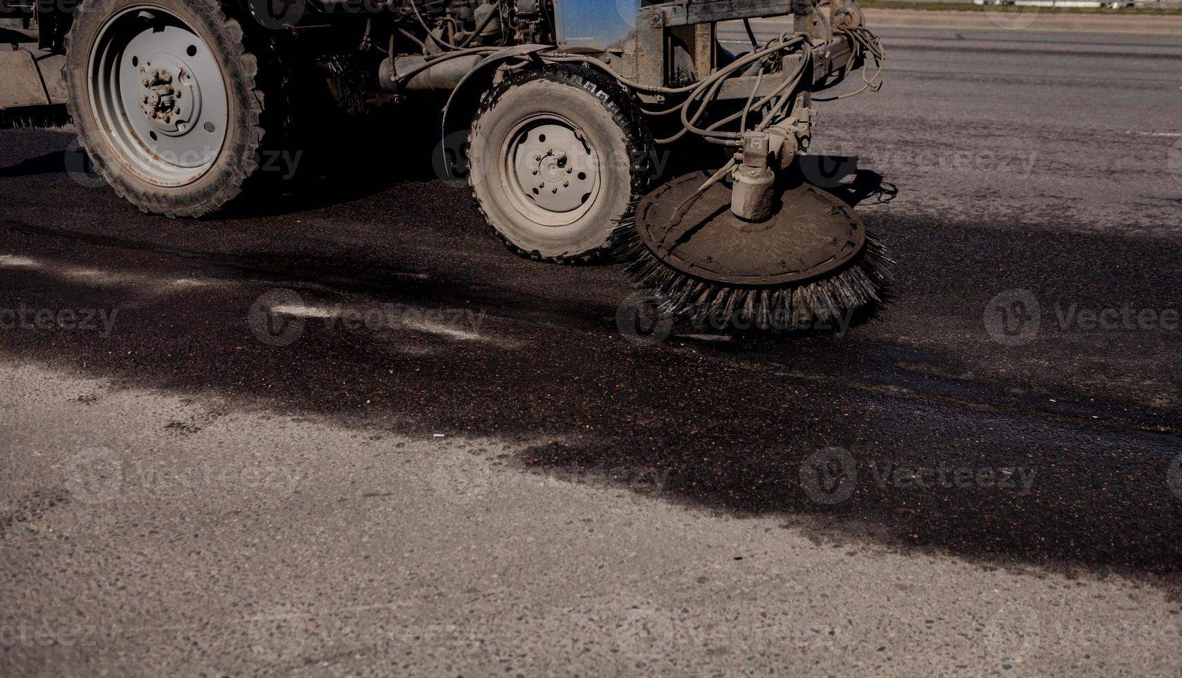 rengöringsborste för asfalt foto