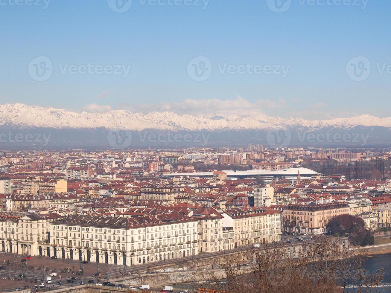 Flygfoto över turin foto