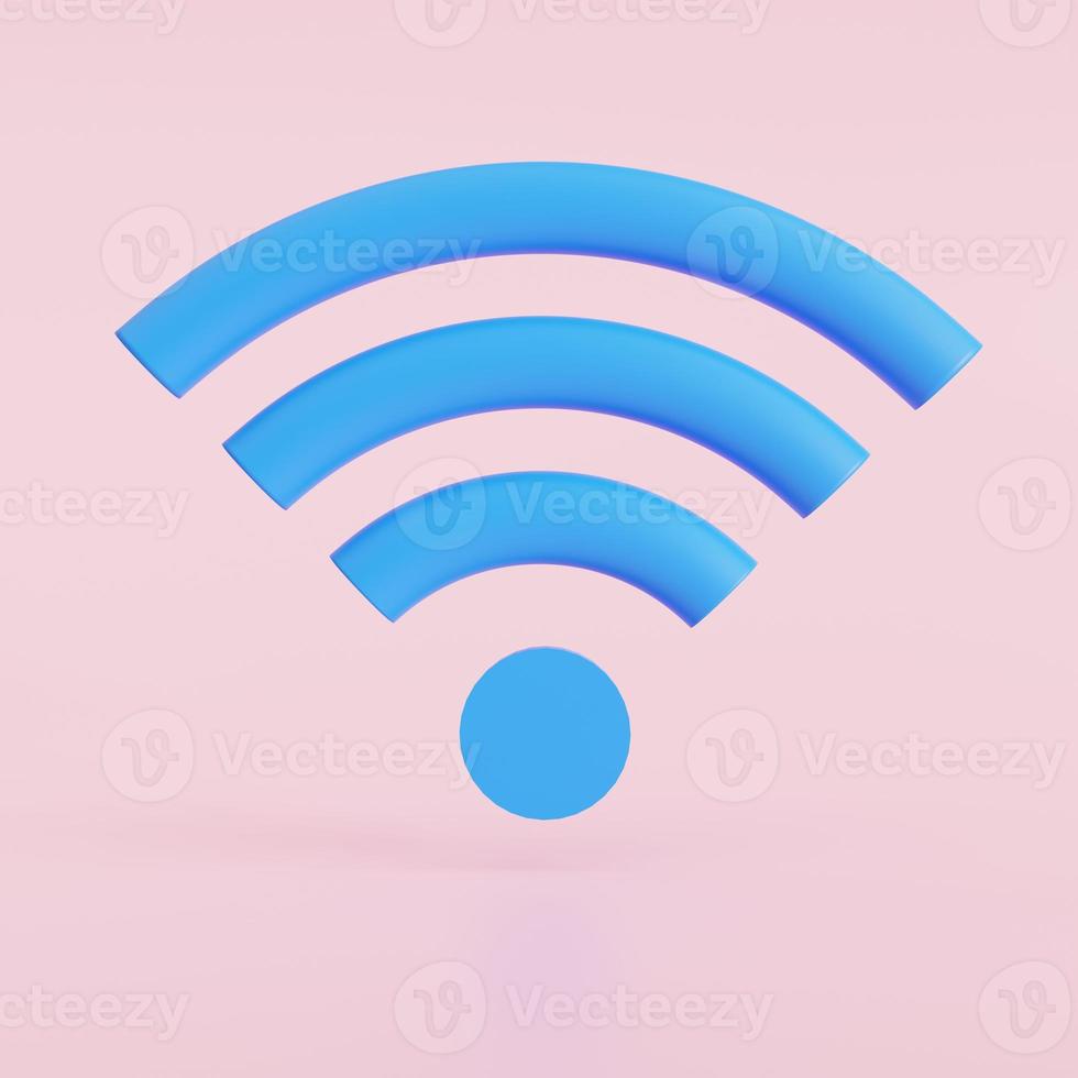 3D wi-fi ikon designkoncept. wi-fi symbol. 3d illustration foto