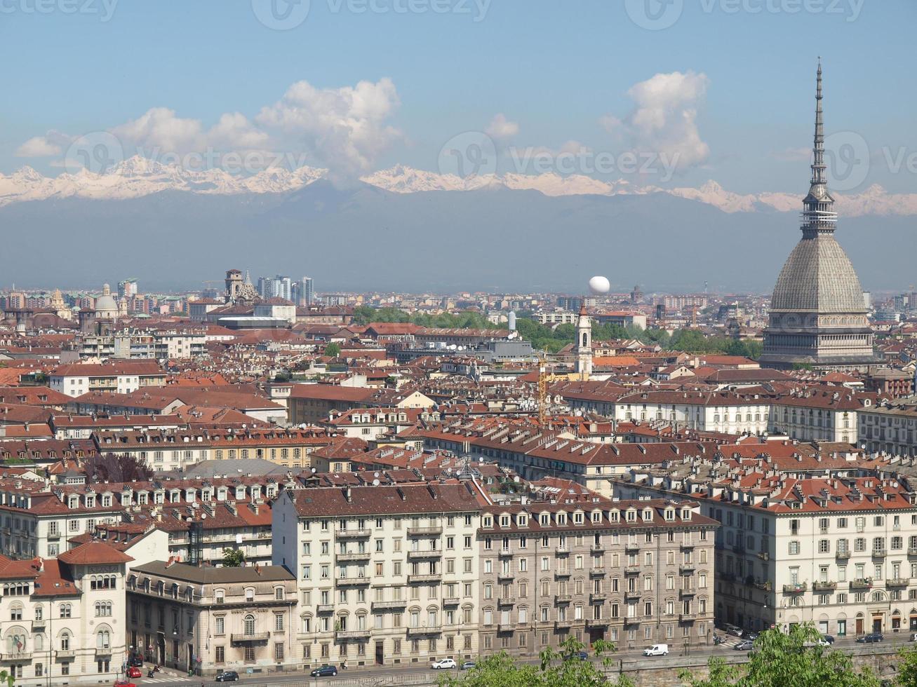 Flygfoto över turin foto