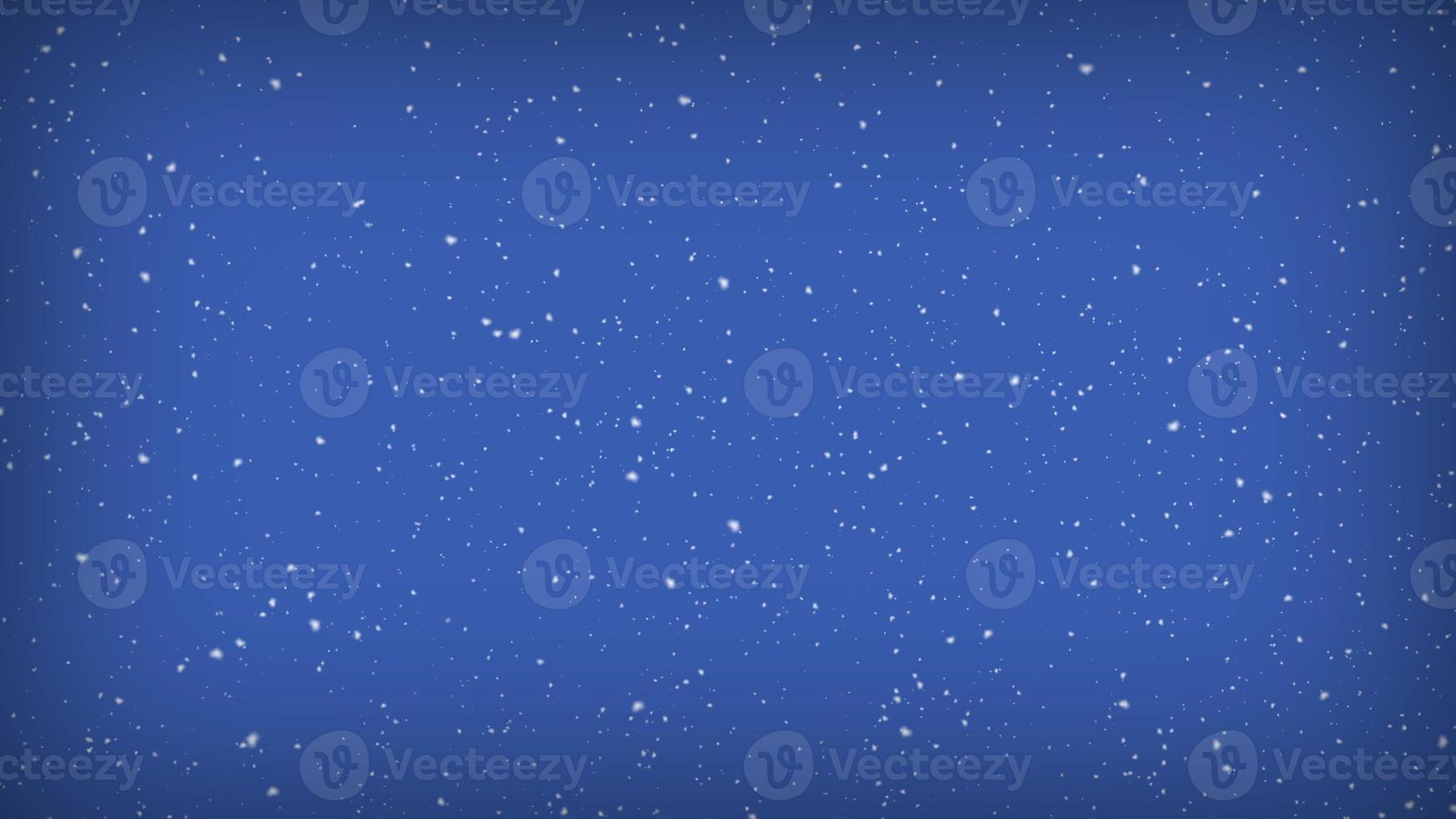 fallande partiklar snöflingor på blå bakgrund. 3d-rendering foto