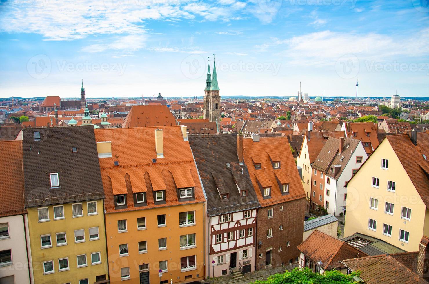 panoramautsikt över den historiska gamla staden Nürnberg Nürnberg, Tyskland foto