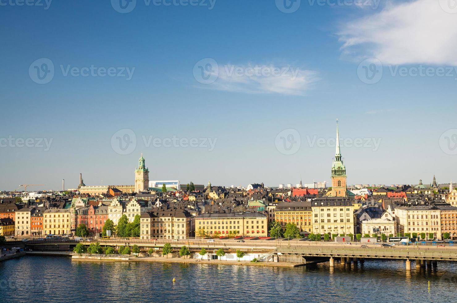 centralbron över sjön malaren, stockholm, sverige foto