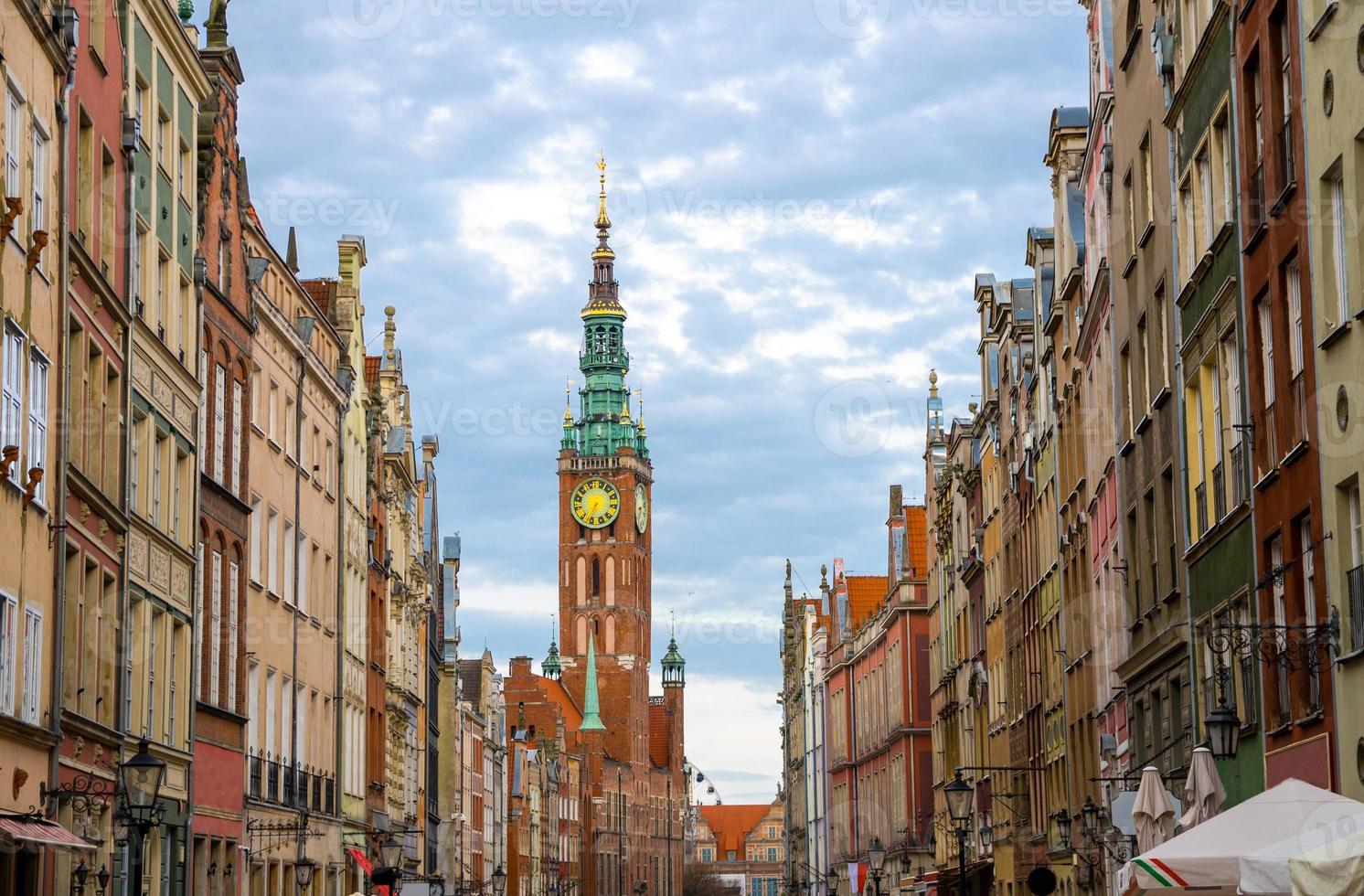 stadshuset på dluga långa marknadsgatan, gdansk, Polen foto