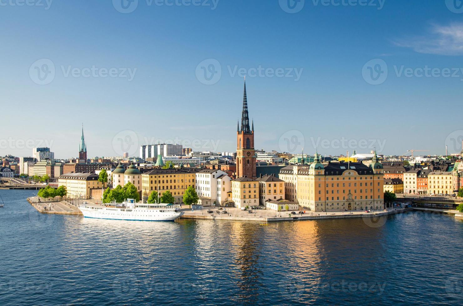 panoramautsikt från luften över riddarholmen, stockholm, sverige foto