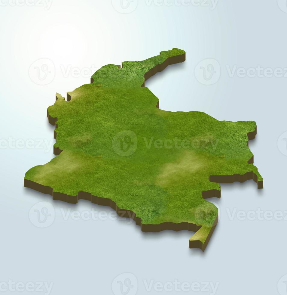 3d karta illustration av colombia foto