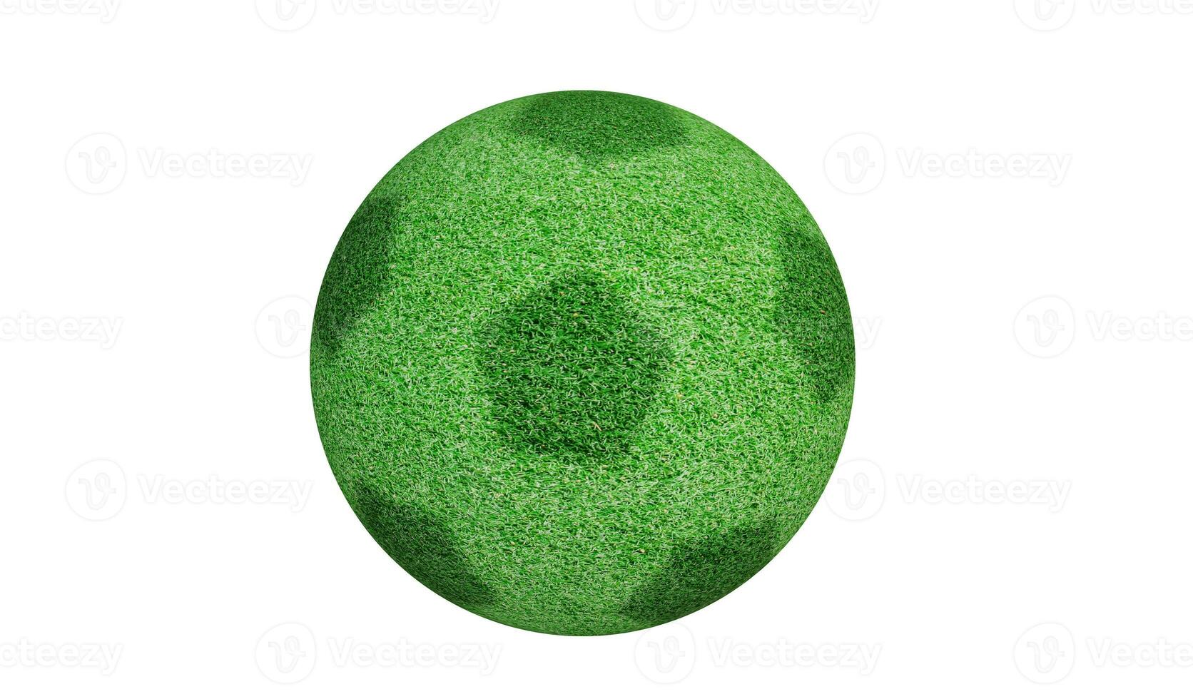 3d-rendering. grönt gräs boll isolerad på vit bakgrund. foto