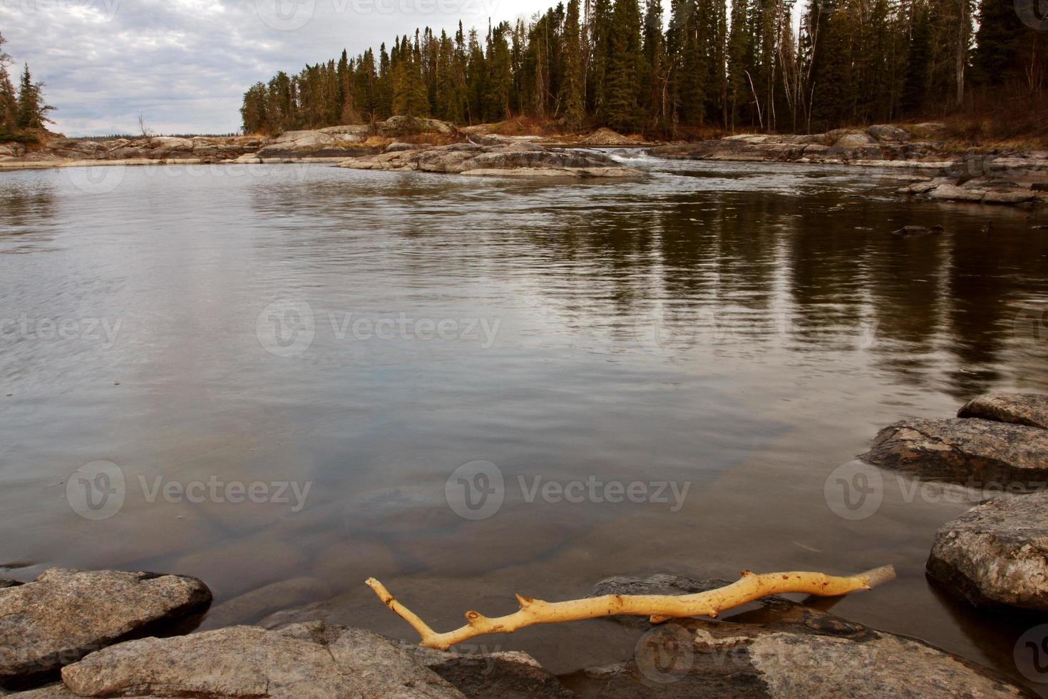 sasagin forsar längs gräsfloden i norra Manitoba foto