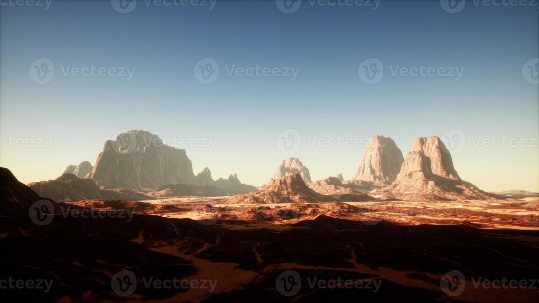 öken buttes med blå himmel i Utah foto